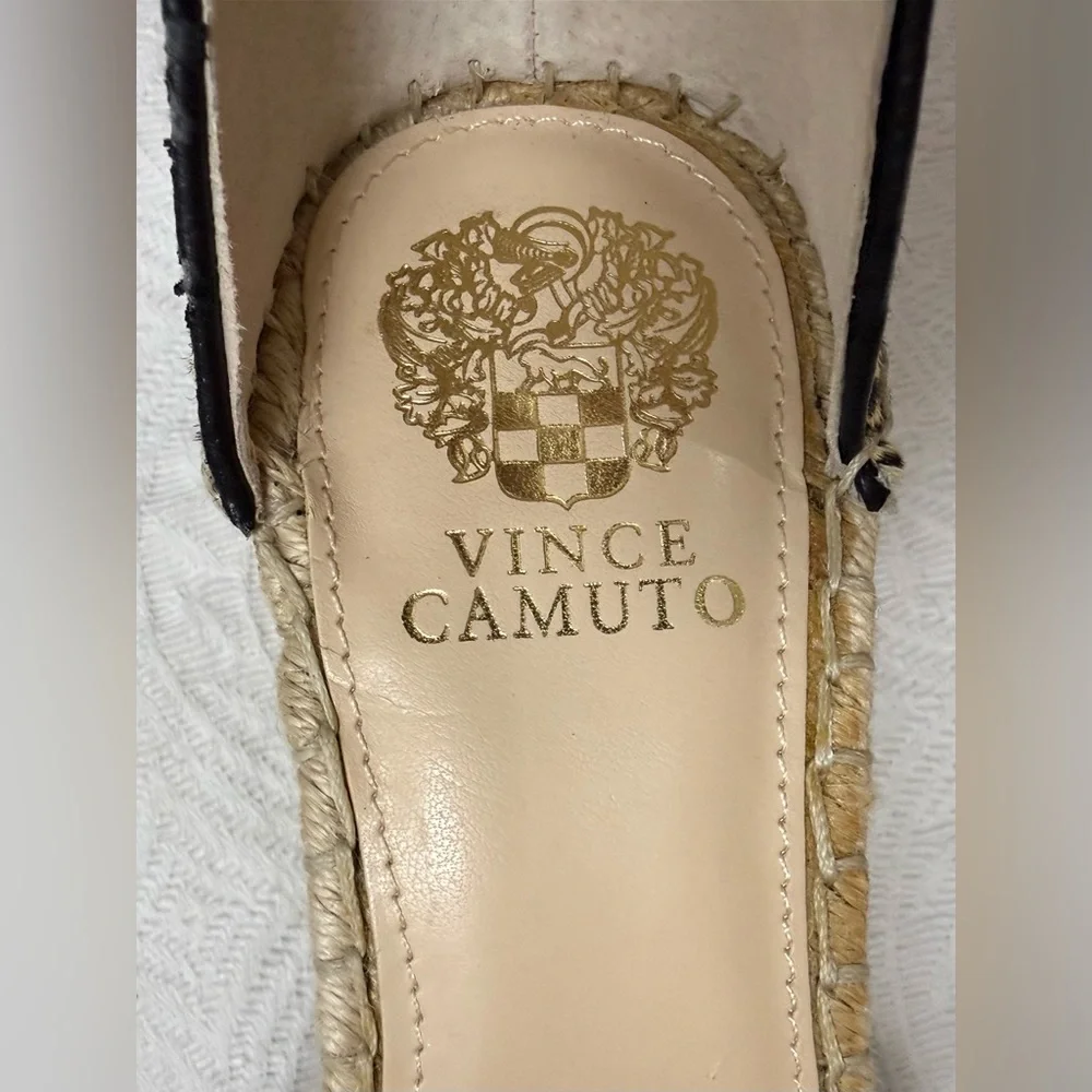Vince Camuto Leera Espadrille Wedge Sandal Natural Leopard Calf Hair Size 8 - Picture 7 of 13
